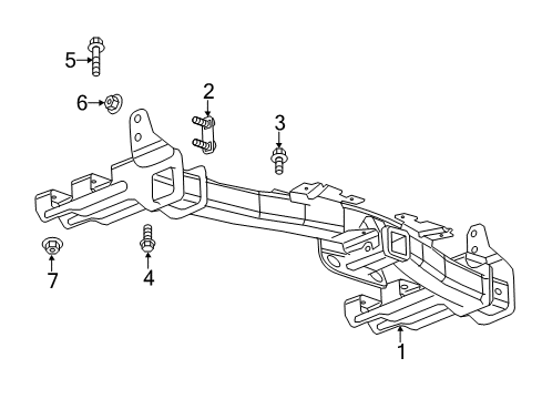 2015 Chevy Silverado 1500 Frame - Trailer Hitch Components Diagram