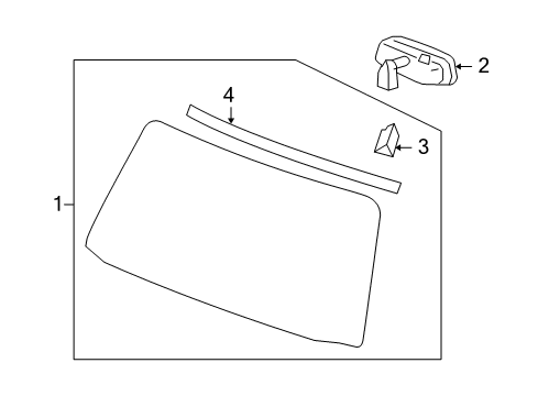 2010 Hummer H3T Windshield Glass, Reveal Moldings Diagram