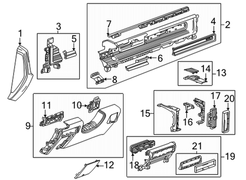 2023 GMC Hummer EV Pickup Cluster & Switches, Instrument Panel Diagram 3 - Thumbnail