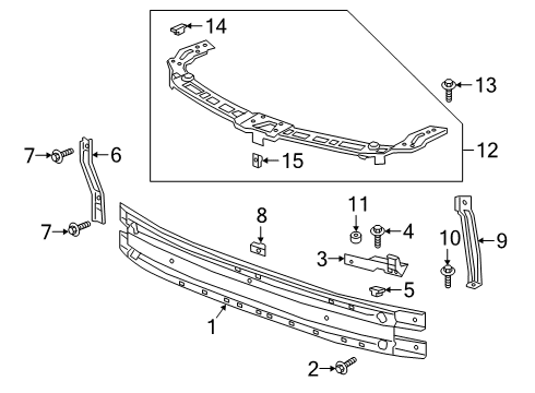 2022 Chevy Blazer Bumper & Components - Front Diagram