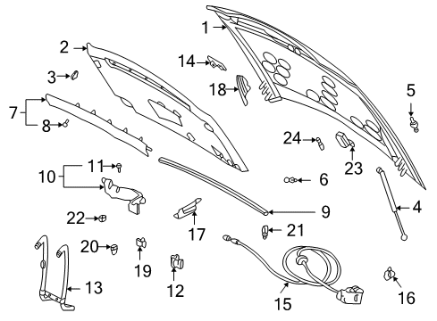 2005 Buick LeSabre Hood & Components Diagram