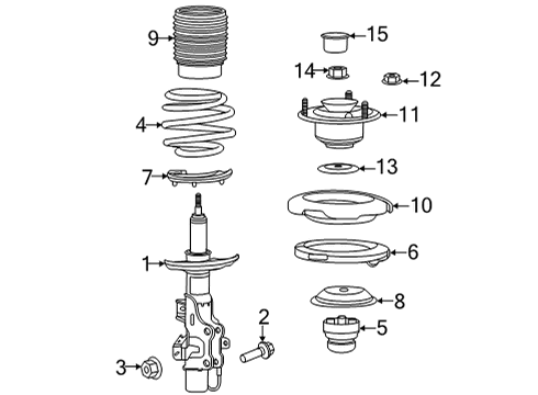 2020 Cadillac CT5 Strut, Passenger Side Diagram for 84810462