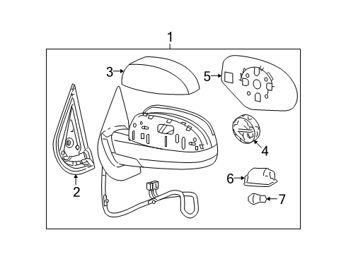 2012 Cadillac Escalade EXT Outside Mirrors Diagram