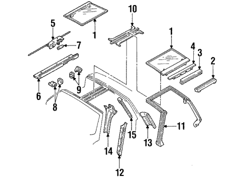 1990 Pontiac Firebird Mirror Inside, Rear Diagram for 88892505