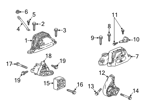 2020 Buick Regal TourX Engine & Trans Mounting Diagram