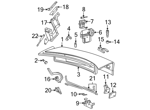 2002 Chevy Cavalier Courtesy Lamp, Rear Diagram for 22657922