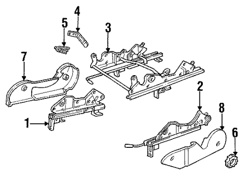 1993 Saturn SC1 Seats & Track Components Diagram
