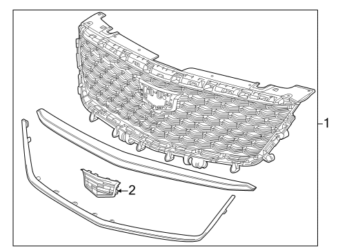 2024 Cadillac XT4 Grille & Components Diagram 1 - Thumbnail