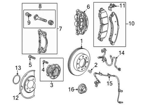 2022 GMC Hummer EV Pickup Caliper, Passenger Side Diagram for 13540826