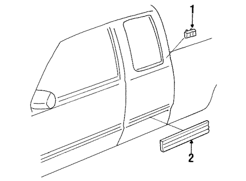 1990 GMC C3500 Exterior Trim - Cab Diagram