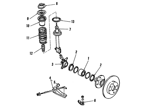 1987 Chevy Spectrum Speedometer Cable Assembly Diagram for 94109507