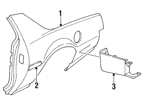 1989 Chevy Camaro Body Side Molding, Front Diagram for 20682918