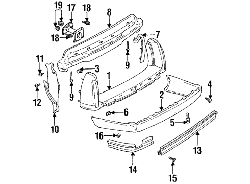 1994 Cadillac DeVille Rear Bumper Diagram