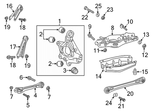 2022 Cadillac CT5 Rear Suspension, Lower Control Arm, Upper Control Arm, Ride Control, Stabilizer Bar, Suspension Components Diagram