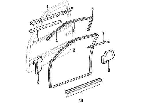 1989 Buick Reatta Mirror, Rear Driver Side Diagram for 20685889