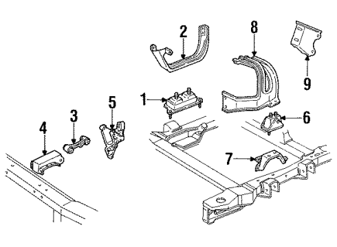 1988 Buick Regal Engine & Trans Mounting Diagram