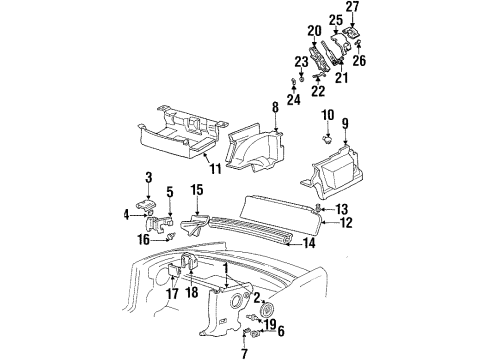2001 Pontiac Firebird Interior Trim - Rear Body Diagram