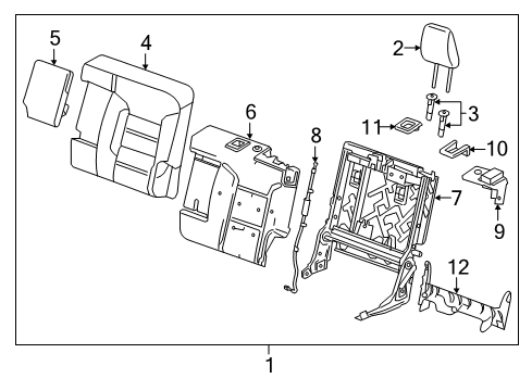 2020 GMC Acadia Rear Seat Components Diagram 3 - Thumbnail