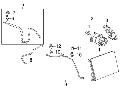 2008 Cadillac XLR A/C Condenser, Compressor & Lines Diagram