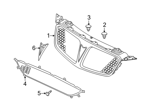 2010 Pontiac G3 Grille & Components Diagram
