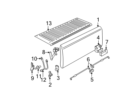 1999 GMC C3500 Tail Gate Diagram