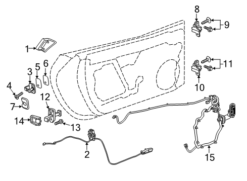 2017 Chevy Corvette Latch, Front Passenger Side Diagram for 84451454