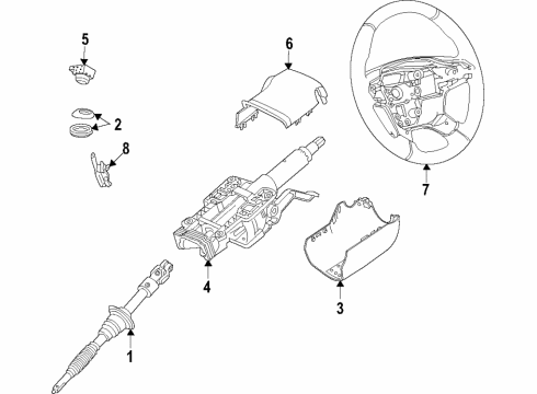 2020 Cadillac XT6 Steering Column & Wheel, Steering Gear & Linkage Diagram