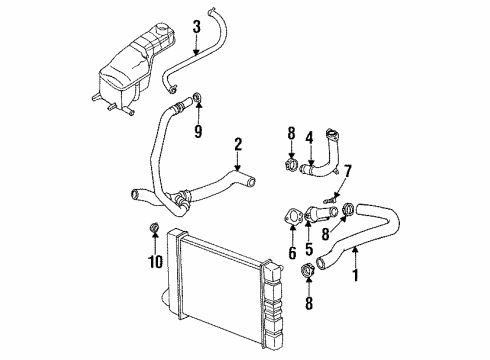 1994 Oldsmobile Achieva Radiator Hoses Diagram