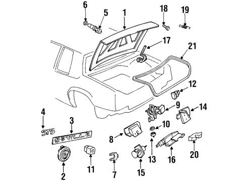 1994 Cadillac Seville Nameplate, Rear Diagram for 3544700