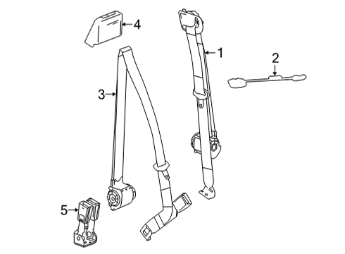 2022 GMC Sierra 3500 HD Rear Seat Belts Diagram