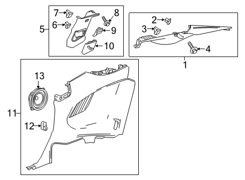2022 Chevy Camaro Interior Trim - Quarter Panels Diagram