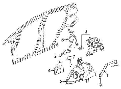 2018 Chevy Bolt EV Inner Structure - Quarter Panel Diagram