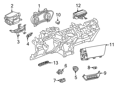 2021 Buick Envision Cluster & Switches, Instrument Panel Diagram