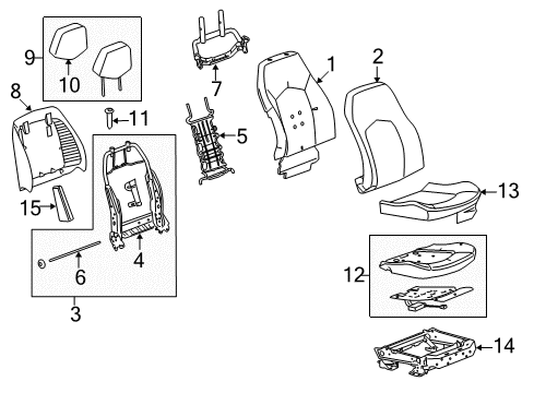 2010 Cadillac CTS Passenger Seat Components Diagram 2 - Thumbnail