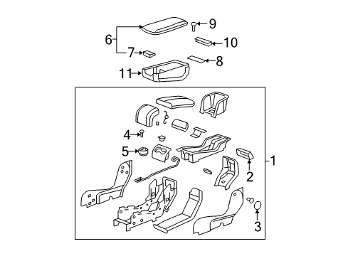 2009 Cadillac DTS Seat Assembly, Front Diagram for 25777953