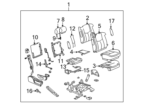 2005 Chevy Silverado 1500 Front Seat Components Diagram 8 - Thumbnail