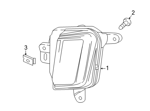 2016 Cadillac CT6 Fog Lamp, Front Driver Side Diagram for 23422145