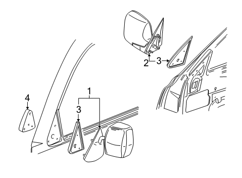 2004 Chevy Silverado 1500 Outside Mirrors Diagram 3 - Thumbnail