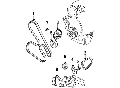 1999 Oldsmobile Aurora Belts & Pulleys Diagram