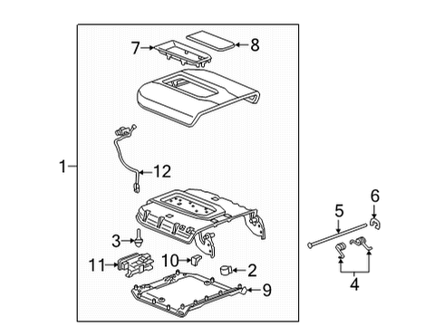 2022 Chevy Tahoe Armrest Assembly Diagram for 84925682