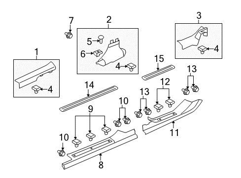 2012 Chevy Caprice Interior Trim - Pillars, Rocker & Floor Diagram