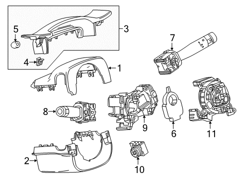 2016 Cadillac ATS Shroud, Switches & Levers Diagram