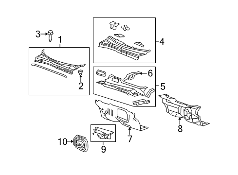2007 Saturn Outlook Cowl Diagram