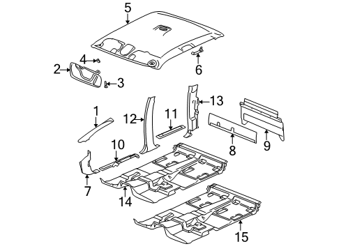 2006 Chevy Silverado 2500 HD Interior Trim - Cab Diagram