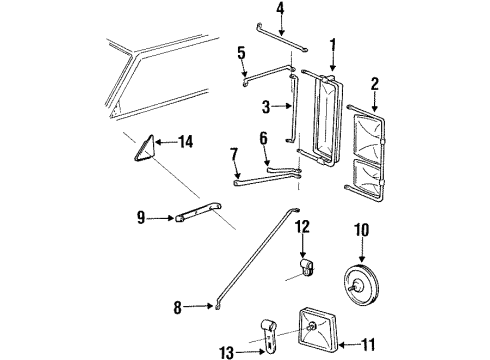 1994 GMC C3500 Outside Mirrors Diagram