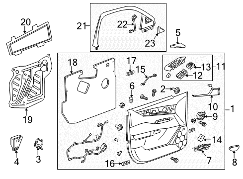 2016 Cadillac Escalade ESV Handle, Inside, Black, Driver Side Diagram for 23163901