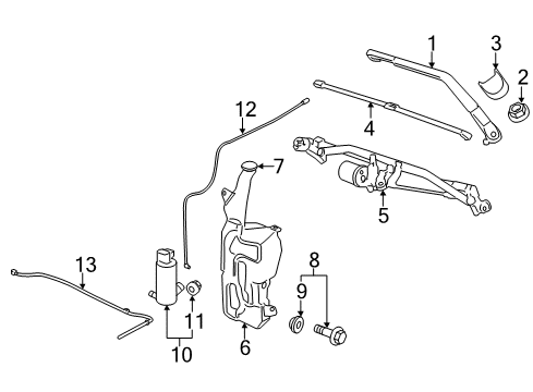 2014 Chevy Silverado 2500 HD Wiper & Washer Components Diagram