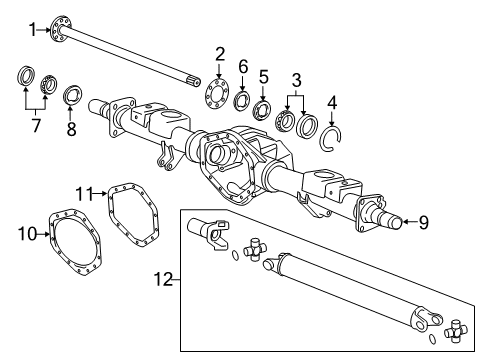 2016 Chevy Silverado 2500 HD Axle Housing - Rear Diagram