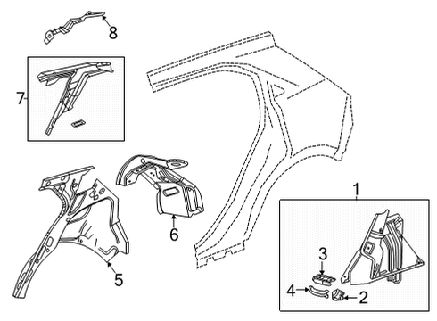 2021 Buick Envision Inner Structure - Quarter Panel Diagram