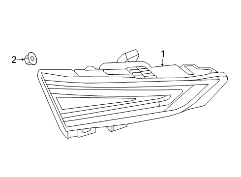 2019 Cadillac CT6 Tail Lamp, Rear Driver Side Diagram for 84581523